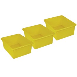 Romanoff Stowaway® 5" Letter Box no Lid, Yellow, Pack of 3