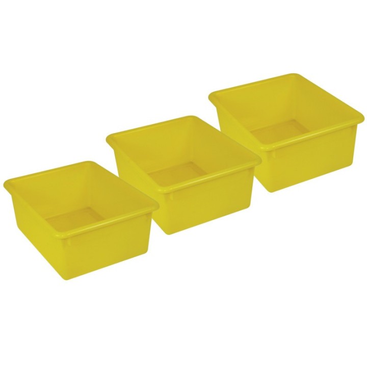 Romanoff Stowaway® 5" Letter Box no Lid, Yellow, Pack of 3