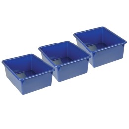 Romanoff Stowaway® 5" Letter Box no Lid, Blue, Pack of 3