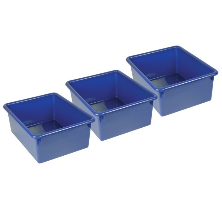 Romanoff Stowaway® 5" Letter Box no Lid, Blue, Pack of 3