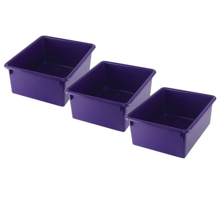 Romanoff Stowaway® 5" Letter Box no Lid, Purple, Pack of 3