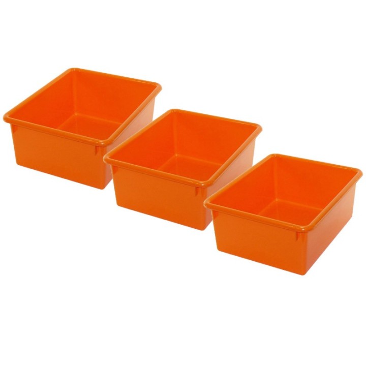 Romanoff Stowaway® 5" Letter Box no Lid, Orange, Pack of 3