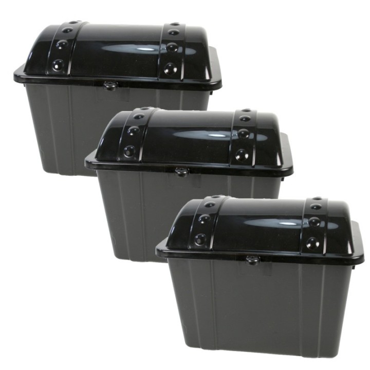 Romanoff Jr. Treasure Chest, Black, Pack of 3
