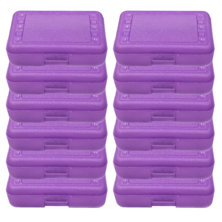 Romanoff Pencil Box, Purple Sparkle, Pack of 12