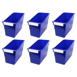 Romanoff Tattle® Shelf File, Blue, Pack of 6