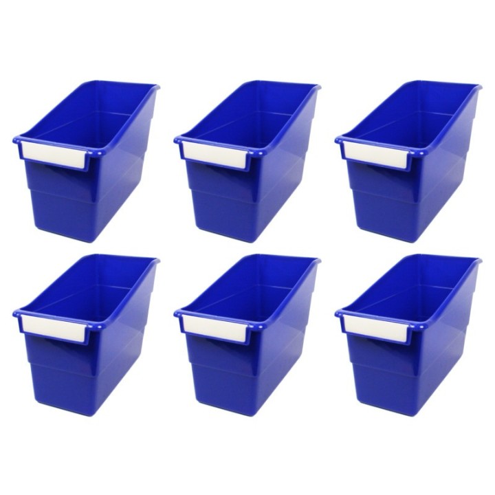 Romanoff Tattle® Shelf File, Blue, Pack of 6