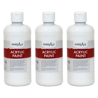 Handy Art® Acrylic Paint 16 oz, Titan White, Pack of 3