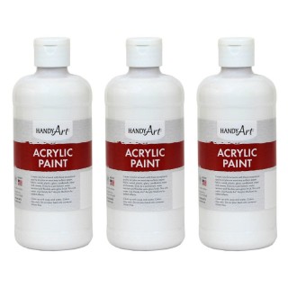 Handy Art® Acrylic Paint 16 oz, Blockout White, Pack of 3
