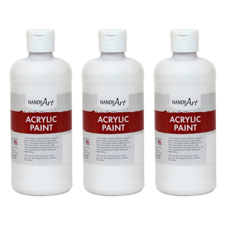 Handy Art® Acrylic Paint 16 oz, Blockout White, Pack of 3