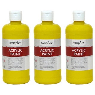 Handy Art® Acrylic Paint 16 oz, Chrome Yellow, Pack of 3