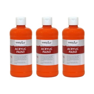 Handy Art® Acrylic Paint 16 oz, Chrome Orange, Pack of 3