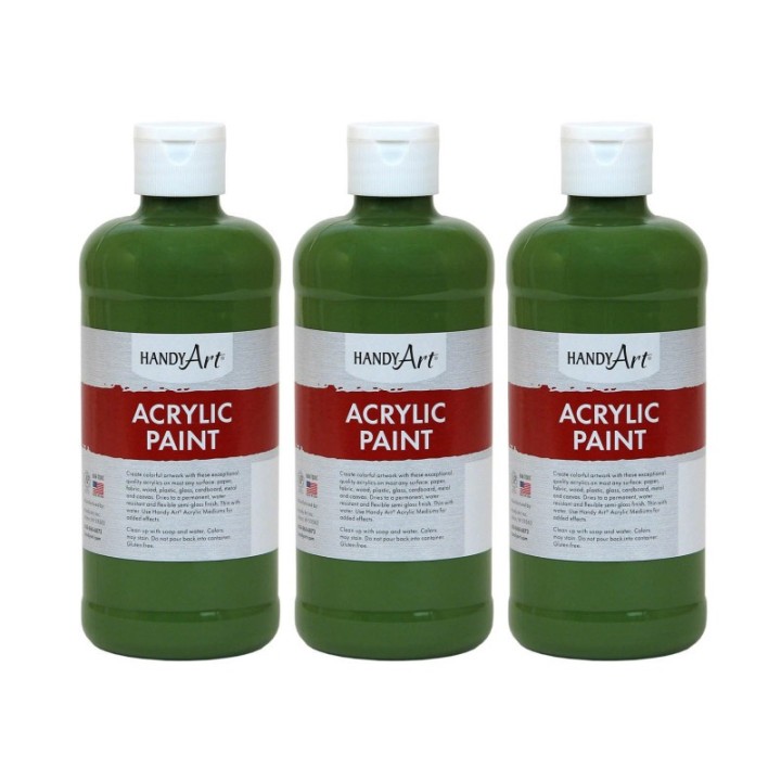 Handy Art® Acrylic Paint 16 oz, Green Oxide, Pack of 3