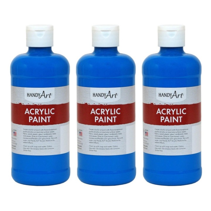 Handy Art® Acrylic Paint 16 oz, Cobalt Blue, Pack of 3