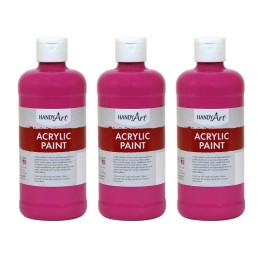 Handy Art® Acrylic Paint 16 oz, Magenta, Pack of 3