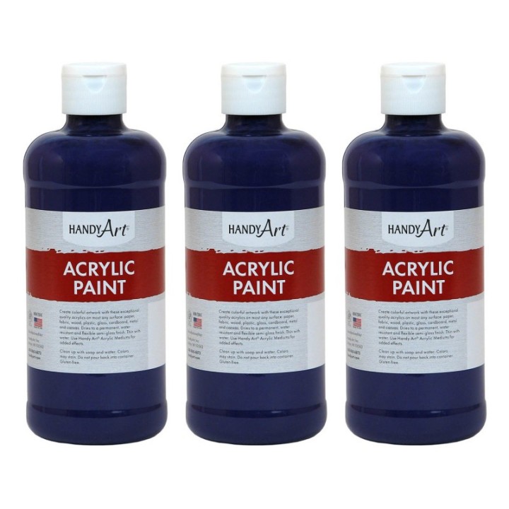 Handy Art® Acrylic Paint 16 oz, Violet, Pack of 3