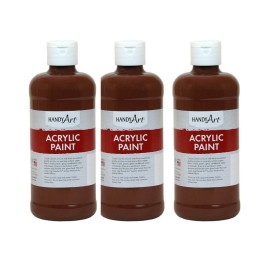 Handy Art® Acrylic Paint 16 oz, Burnt Sienna, Pack of 3