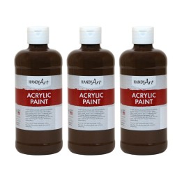 Handy Art® Acrylic Paint 16 oz, Burnt Umber, Pack of 3