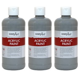 Handy Art® Acrylic Paint 16 oz, Gray, Pack of 3