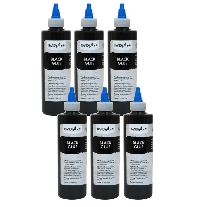 Handy Art® Black Glue, 8 oz., Pack of 6