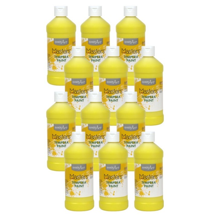 Handy Art® Little Masters® Tempera Paint, Yellow, 16 oz., Pack of 12