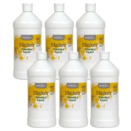 Handy Art® Little Masters® Tempera Paint, White, 32 oz., Pack of 6