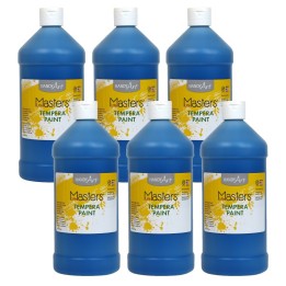Handy Art® Little Masters® Tempera Paint, Blue, 32 oz., Pack of 6
