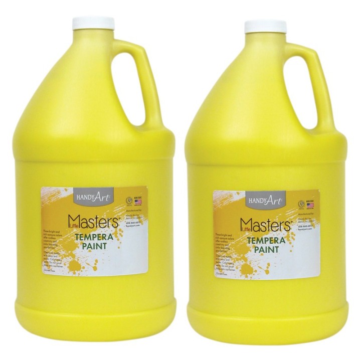 Handy Art® Little Masters® Tempera Paint, Yellow, Gallon, Pack of 2