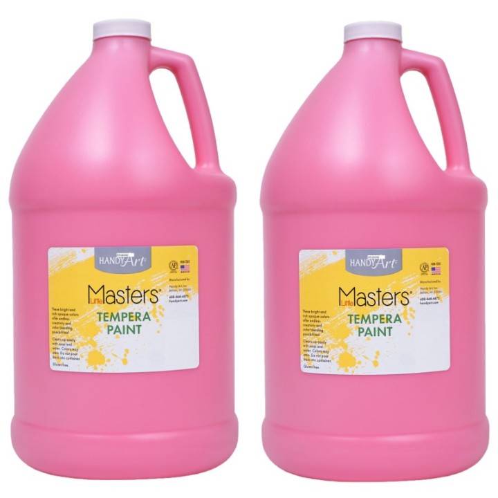 Handy Art® Little Masters® Tempera Paint, Pink, Gallon, Pack of 2