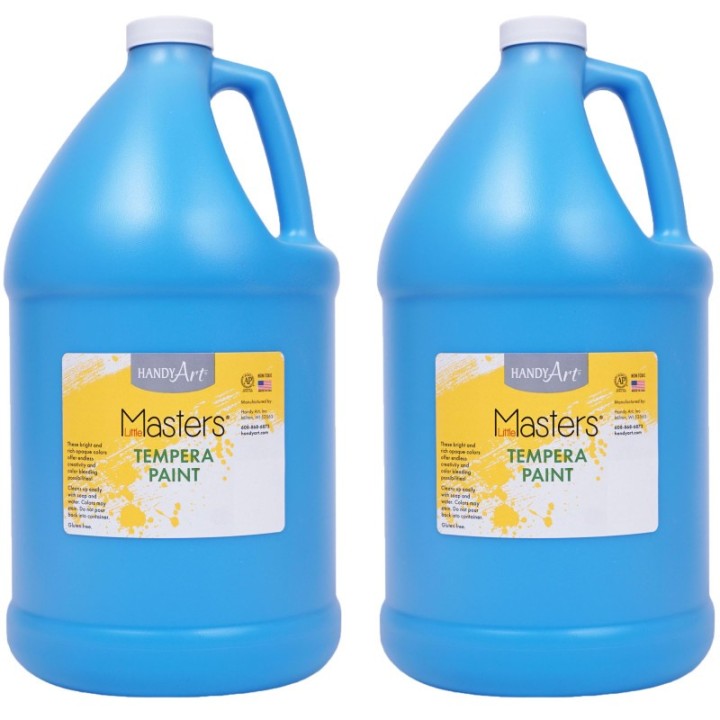 Handy Art® Little Masters® Tempera Paint, Light Blue, Gallon, Pack of 2