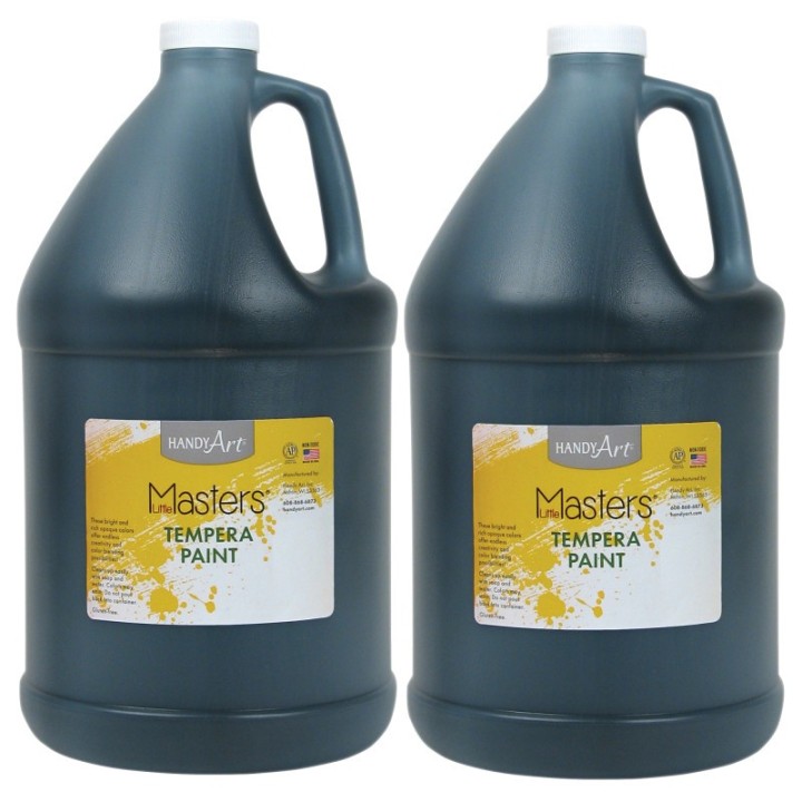 Handy Art® Little Masters® Tempera Paint, Black, Gallon, Pack of 2