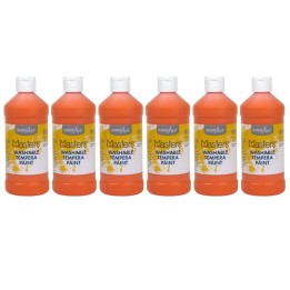 Handy Art® Little Masters® Washable Tempera Paint, Orange, 16 oz., Pack of 6