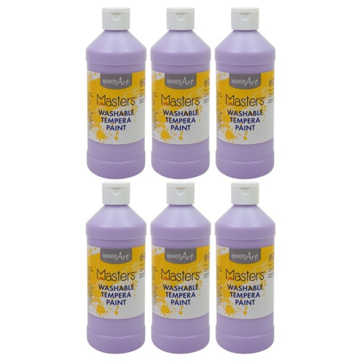Handy Art® Little Masters® Washable Tempera Paint, 16 oz., Light Purple, Pack of 6
