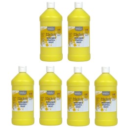 Handy Art® Little Masters® Washable Tempera Paint, Yellow, 32 oz., Pack of 6