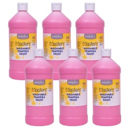 Handy Art® Little Masters® Washable Tempera Paint, Pink, 32 oz., Pack of 6