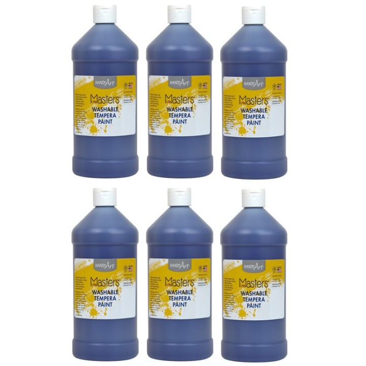 Handy Art® Little Masters® Washable Tempera Paint, Violet, 32 oz., Pack of 6