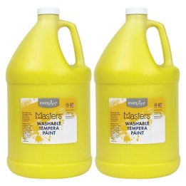 Handy Art® Little Masters® Washable Tempera Paint, Yellow, Gallon, Pack of 2