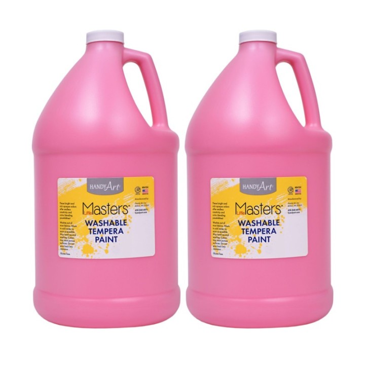 Handy Art® Little Masters® Washable Tempera Paint, Pink, Gallon, Pack of 2