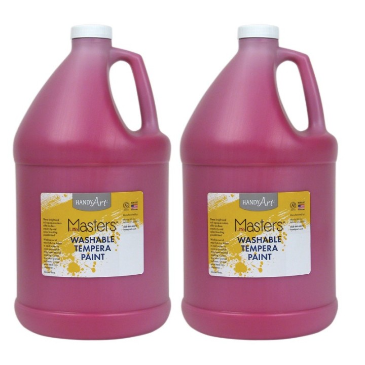 Handy Art® Little Masters® Washable Tempera Paint, Magenta, Gallon, Pack of 2