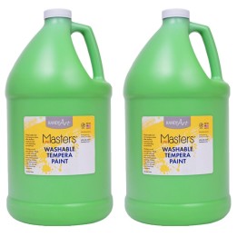 Handy Art® Little Masters® Washable Tempera Paint, Light Green, Gallon, Pack of 2