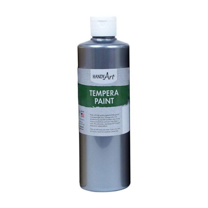 Handy Art® Metallic Tempera Paint, 16 oz., Silver