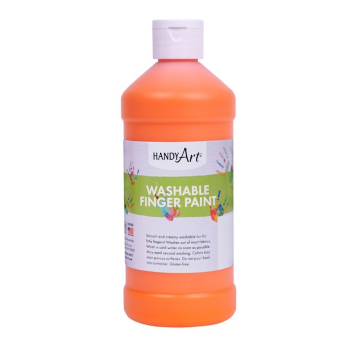 Handy Art® Washable Finger Paint, Orange, 16 oz.