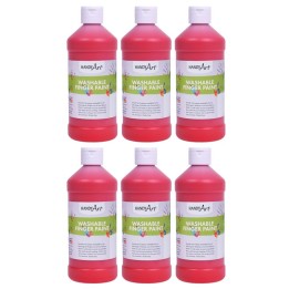 Handy Art® Washable Finger Paint, Red, 16 oz., Pack of 6