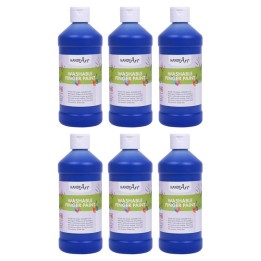 Handy Art® Washable Finger Paint, Blue, 16 oz., Pack of 6