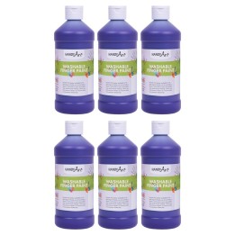 Handy Art® Washable Finger Paint, Violet, 16 oz., Pack of 6