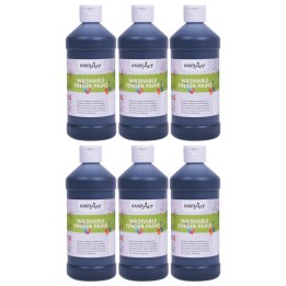 Handy Art® Washable Finger Paint, Black, 16 oz., Pack of 6