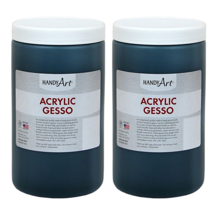 Handy Art® Acrylic Gesso, Black, 32 oz., Pack of 2