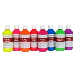 Handy Art® Fluorescent Acrylic Paint, 8 oz, Set of 8