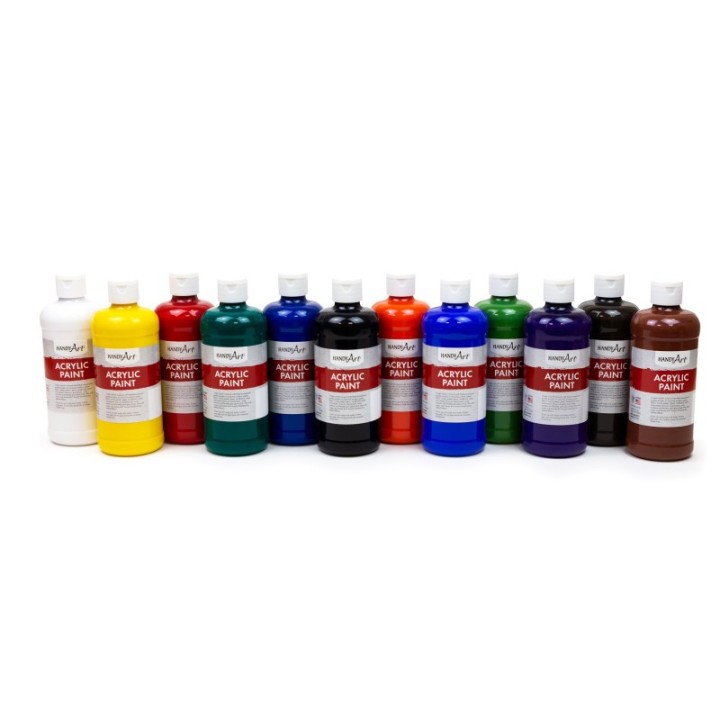 Handy Art® Acrylic Paint - Pint Primary Set of 12