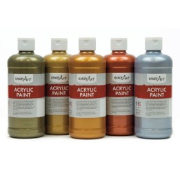 Handy Art® Metallic Acrylic Paint, 16 oz, Set of 5