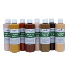 Handy Art® Tempera Paint, Multicultural, 8 oz, Set of 8